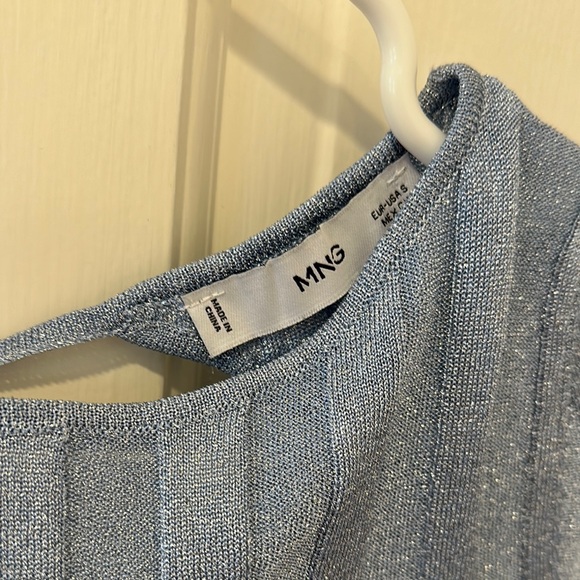 Blue Ribbed Women's Top - Picture 4 of 4